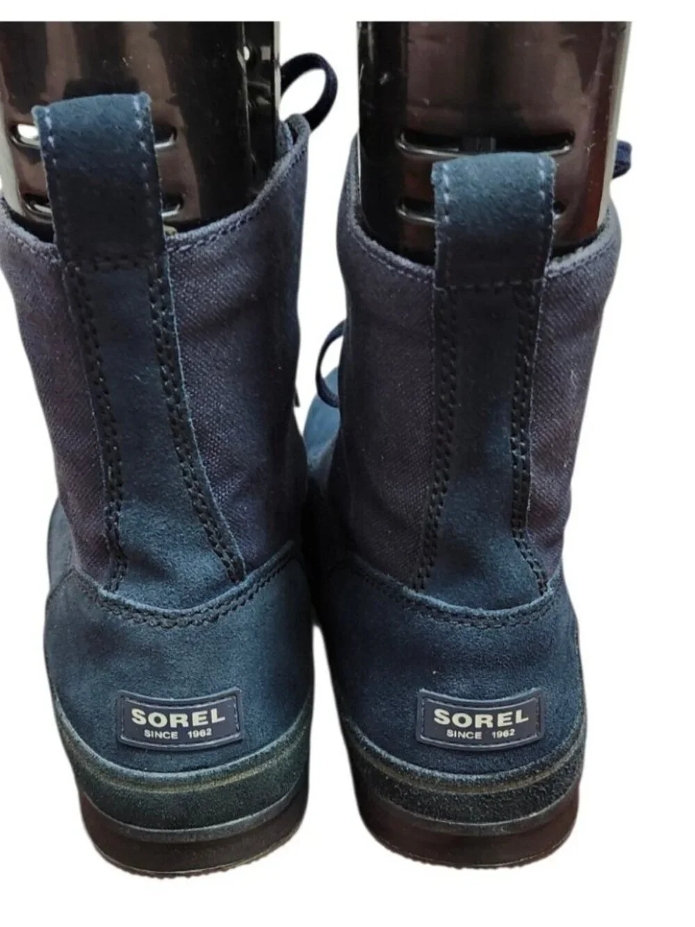 Sorel Woodbine Surplus NM1783 Men's Boots Size 13 Navy Leather Canvas Lace Up